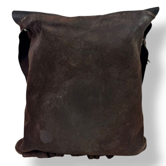 Bohemian Fringe Western Cowgirl Handmade Boho Brown Suede Leather Crossbody Bag - Picture 5 of 12